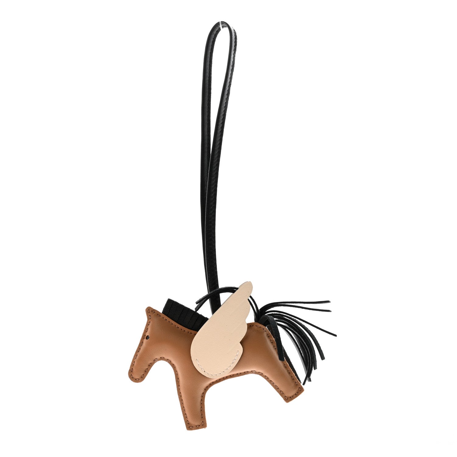 Hermes Milo Lambskin Grigri Rodeo Pegase Horse Bag Charm PM Chai Black Nata 1 of 5
