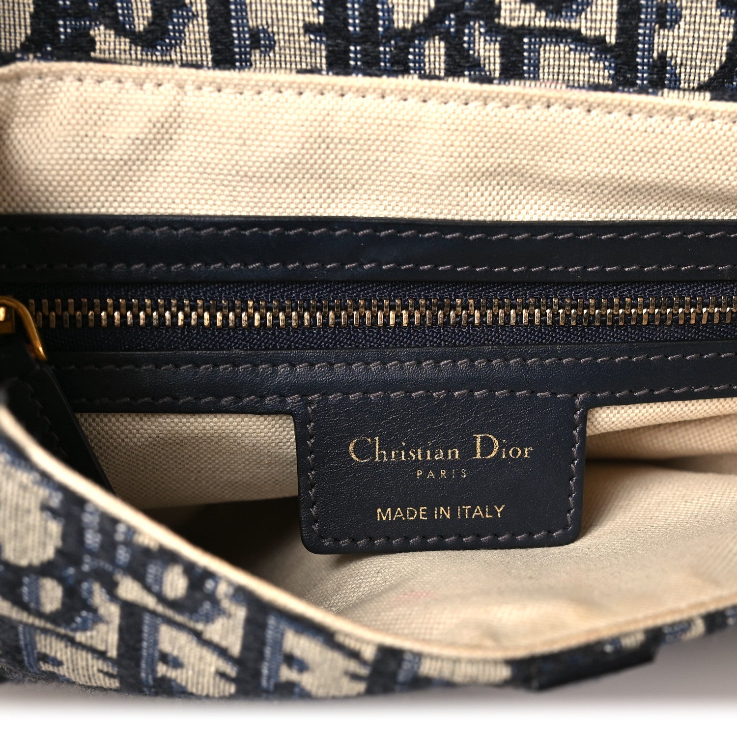 Christian Dior Oblique Saddle Bag Blue 6 of 13