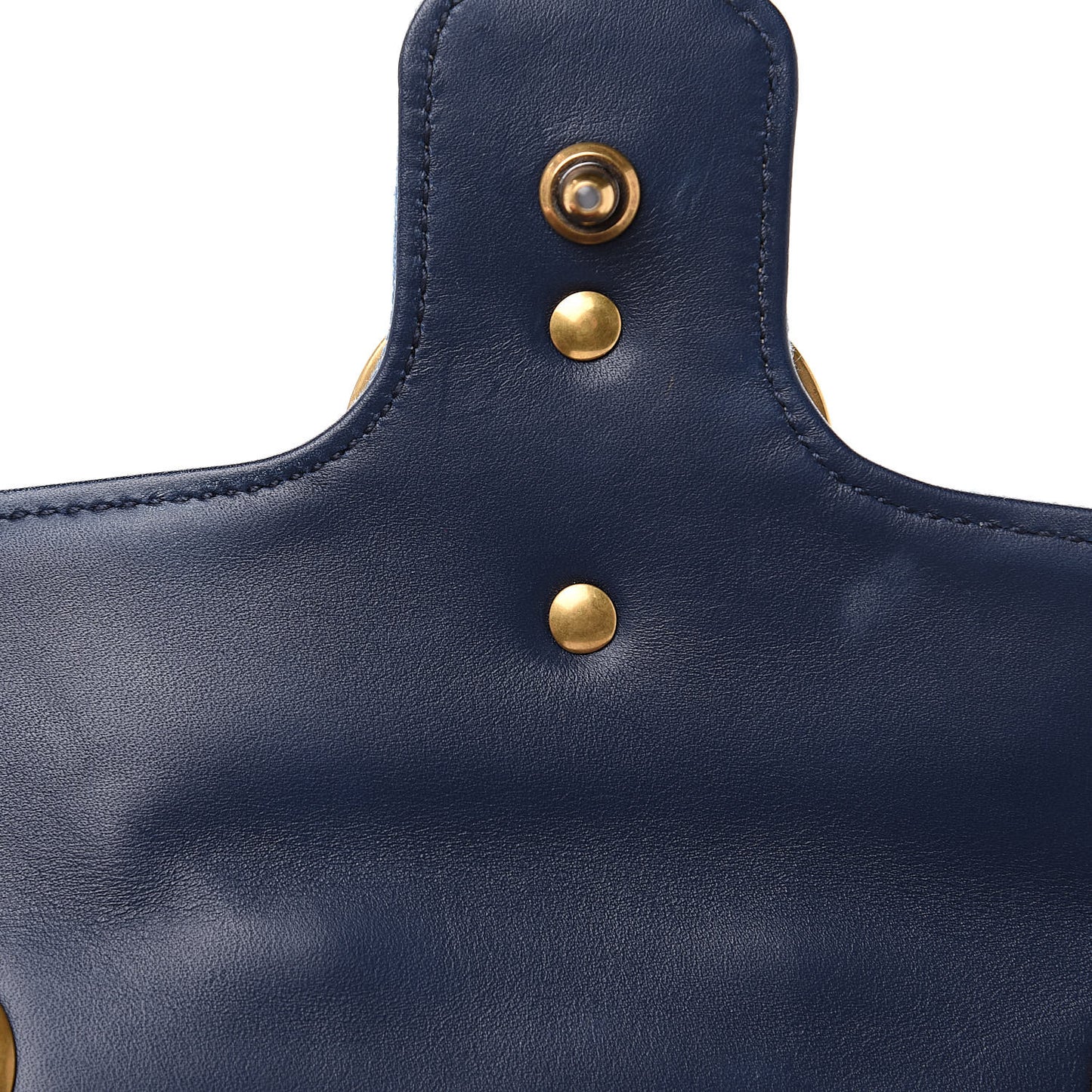 Denim Matelasse Pearl Studded Mini GG Marmont Shoulder Bag Blue