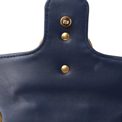 Gucci Denim Matelasse Pearl Studded Mini GG Marmont Shoulder Bag Blue 11 of 11