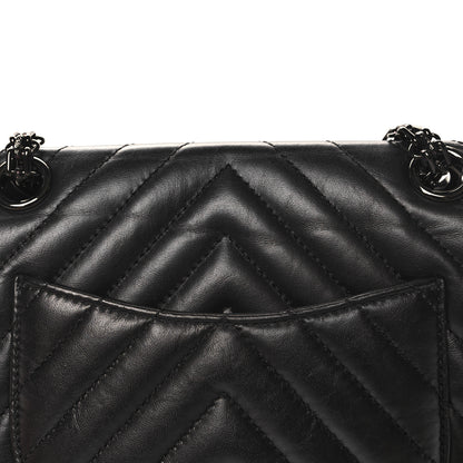 Chanel Aged Calfskin Chevron Quilted 2.55 Reissue Mini Flap So Black 12 of 14