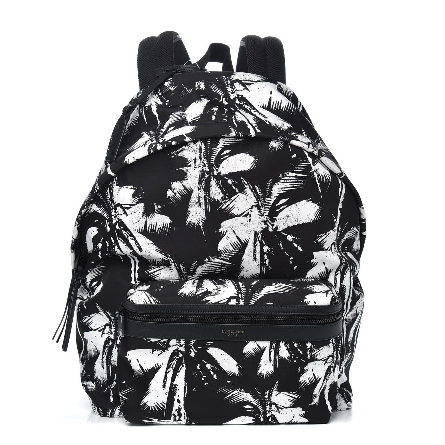 Canvas Palm Tree City Backpack Black White