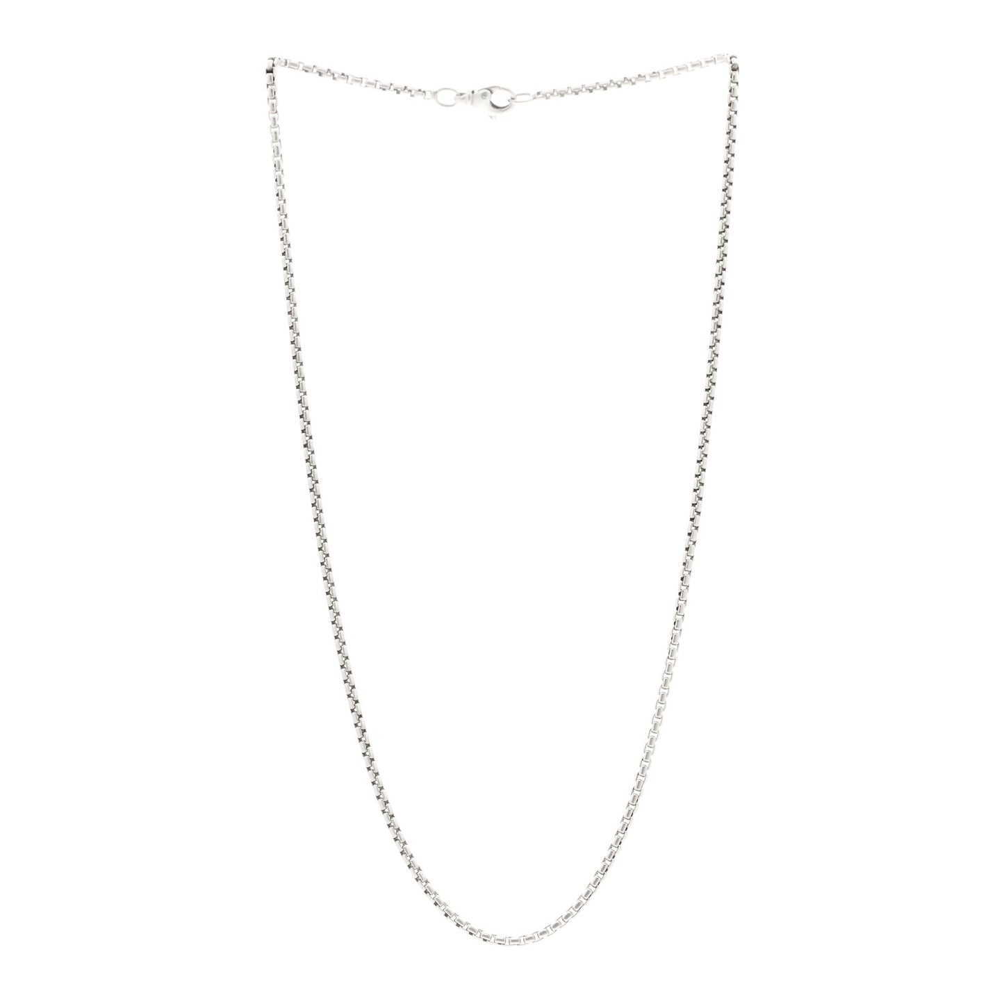 Sterling Silver 2.5mm Small Box Chain Necklace 20"
