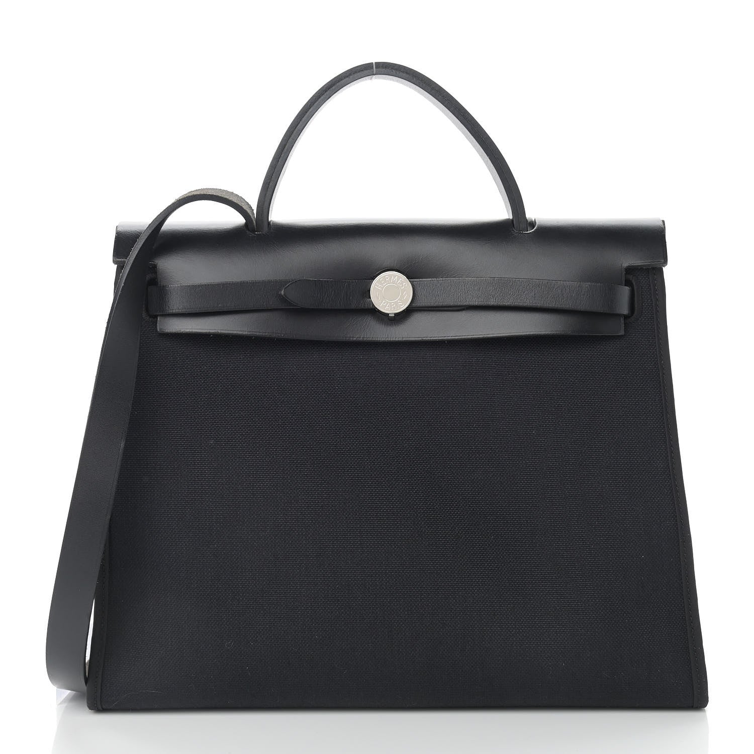 Hermes Military Toile Vache Hunter Herbag Zip PM 31 Black 3 of 11