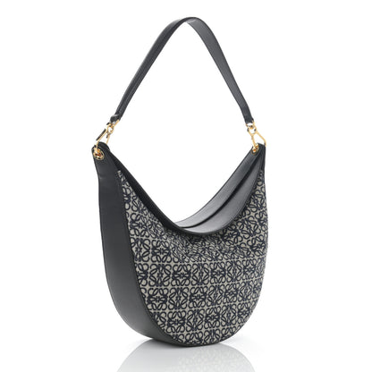 Loewe Jacquard Anagram Calfskin Luna Bag Navy Black 3 of 9