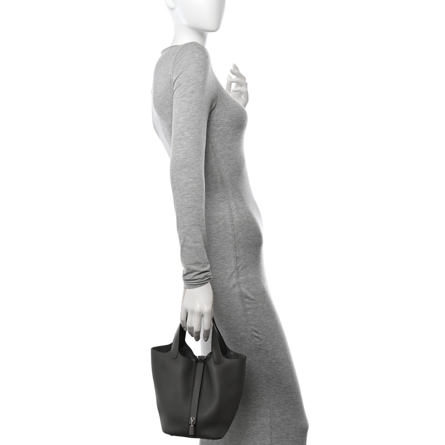 Hermes Taurillon Clemence Picotin Lock 18 PM Gris Meyer 2 of 13
