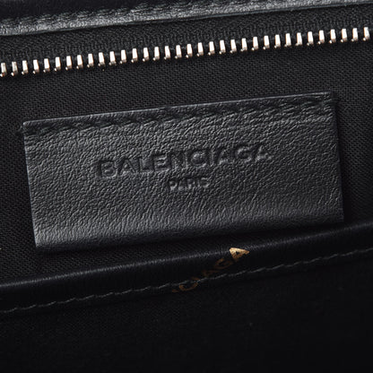 Balenciaga Calfskin Allover Logo Mini Bazar Pouch Black Gold 6 of 7