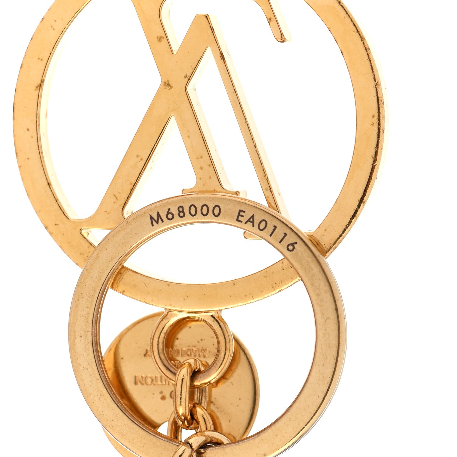 Louis Vuitton Metal LV Circle Bag Charm Key Holder Gold 3 of 6