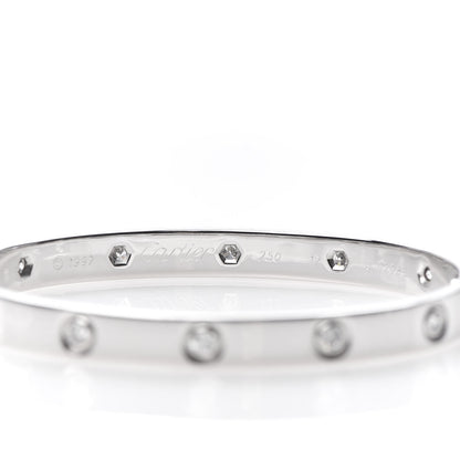 Cartier 18K White Gold 10 Diamond LOVE Bracelet 17 4 of 6