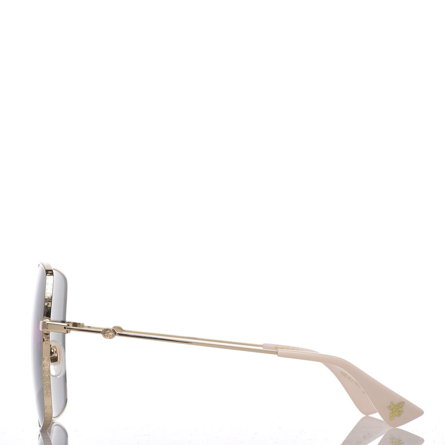 Metal Rectangular Guccify Frame Sunglasses GG0414S Gold