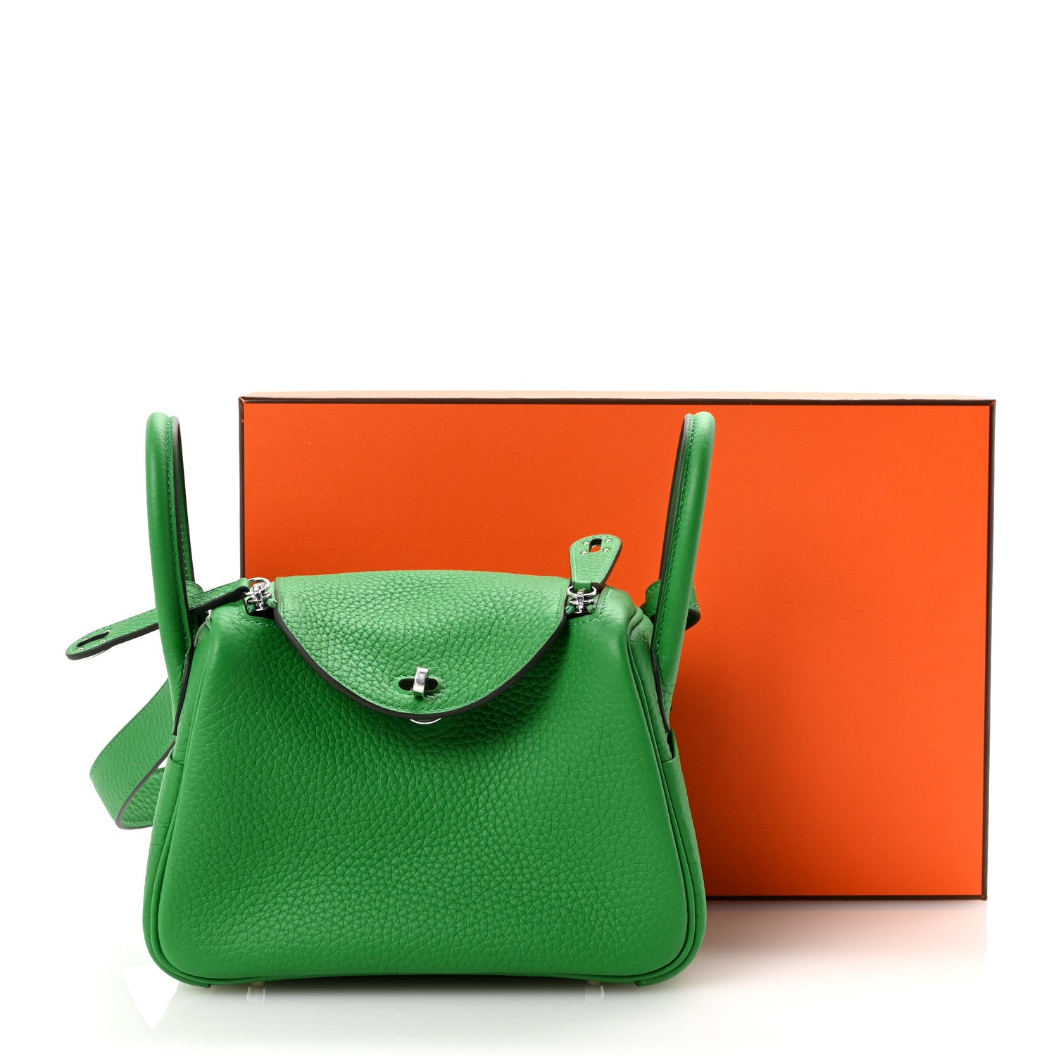 Hermes Taurillon Clemence Mini Lindy 20 Bambou 11 of 11