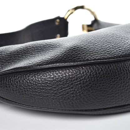 Gucci Calfskin Half Moon Bamboo Ring Hobo Black 8 of 11
