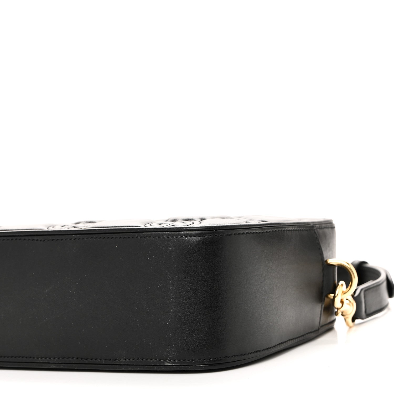 Gucci Calfskin GG Matelasse Shoulder Bag Black Natural 10 of 10