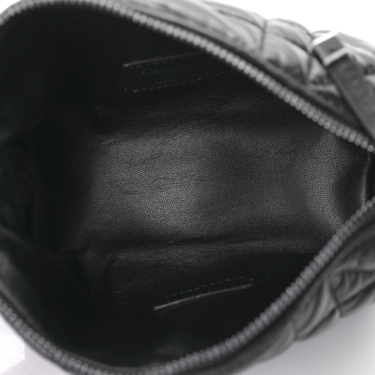 Christian Dior Calfskin Macrocannage Small Diortravel Nomad Pouch Black 5 of 9
