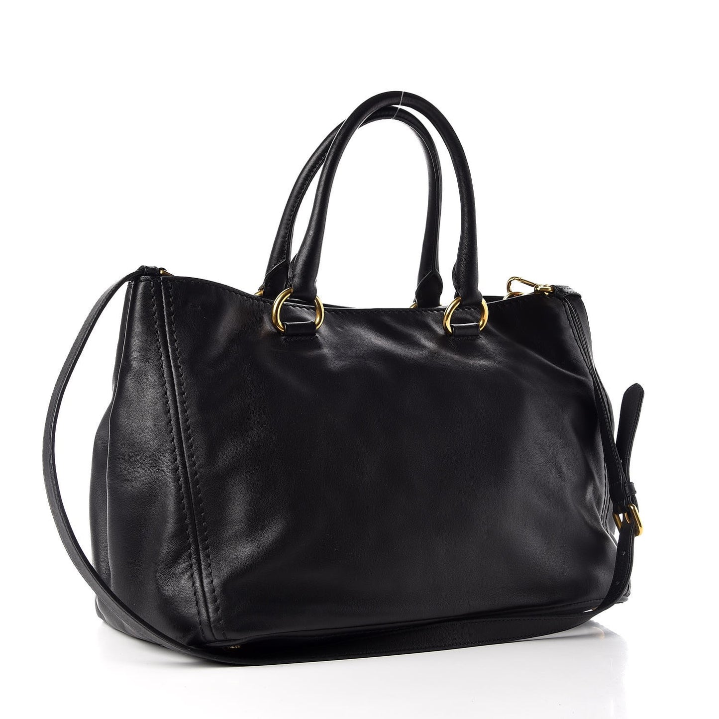 Soft Calf Shopping Tote Black