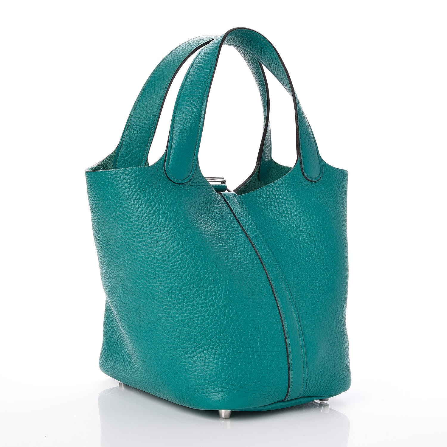 Hermes Taurillon Clemence Picotin Lock 18 PM Bleu Paon 3 of 8
