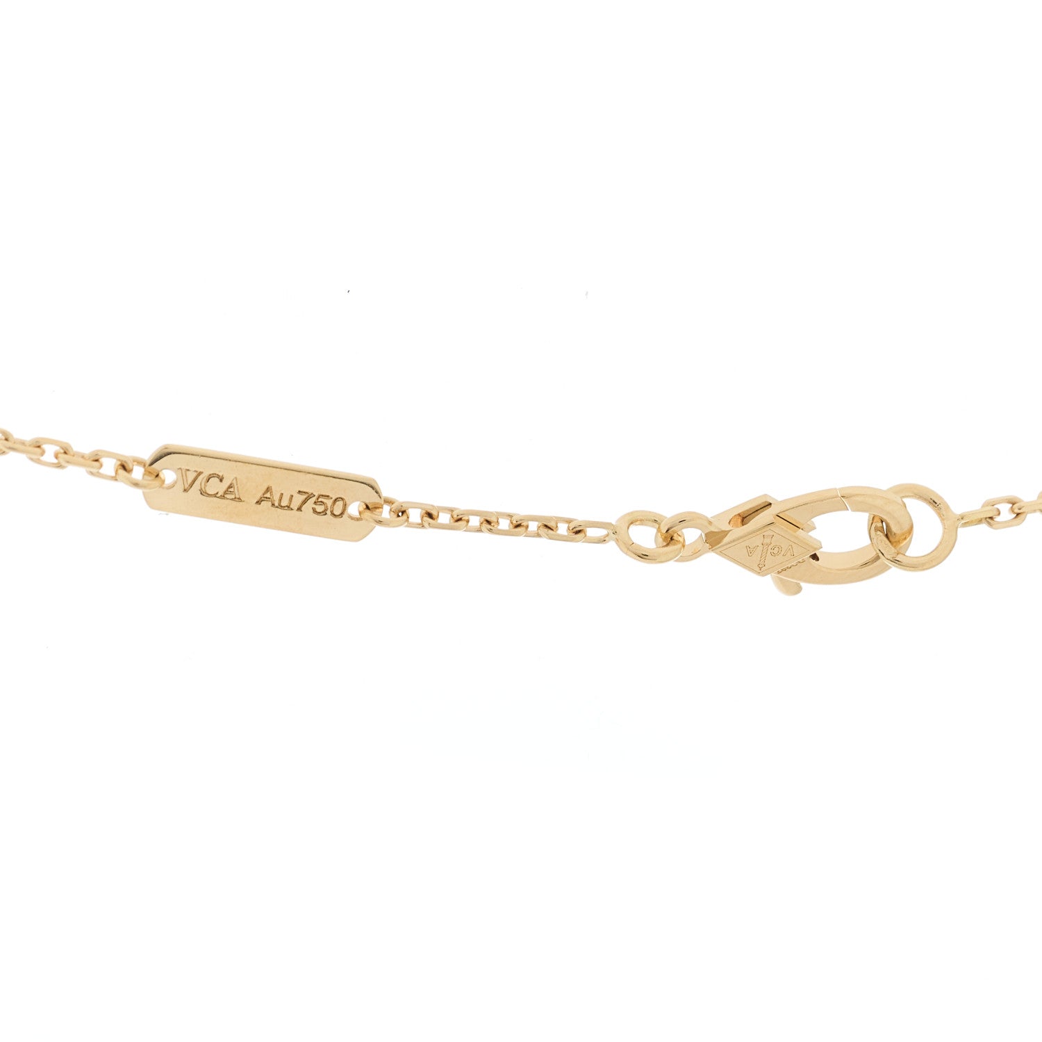 Van Cleef & Arpels 18K Yellow Gold Blue Agate Vintage Alhambra Pendant Necklace 5 of 6