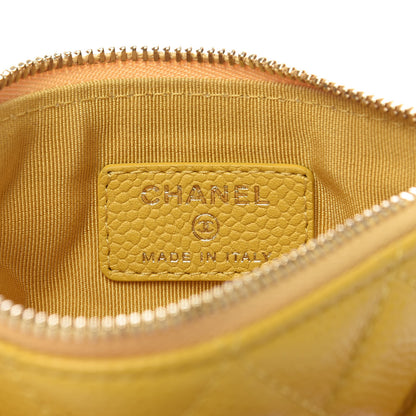 Chanel Caviar Quilted Small Cosmetic Case Yellow 6 of 8