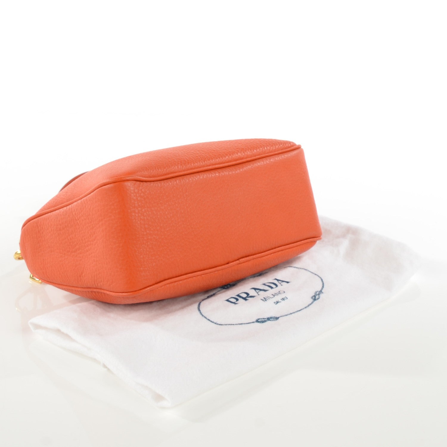 Prada Vitello Daino Mini Shoulder Bag Papaya 4 of 11