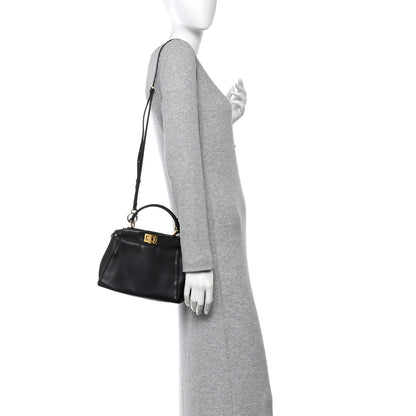 Fendi Nappa Mini Peekaboo Iconic Satchel Black 2 of 9