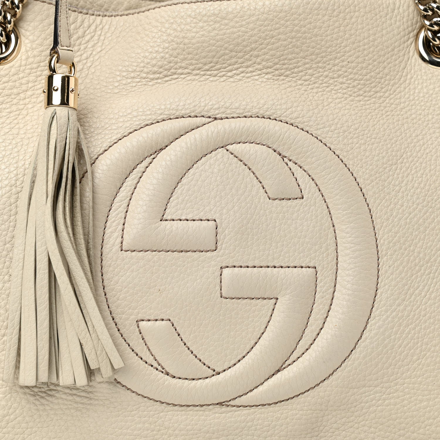 Gucci Cellarius Calfskin Medium Soho Chain Shoulder Bag Mystic White 8 of 13