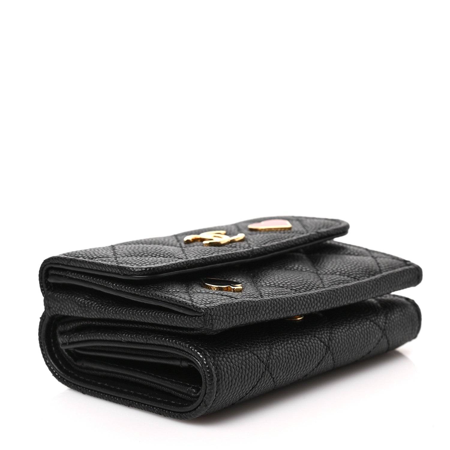 Chanel Caviar Quilted Enamel Coco Casino Double Flap Wallet Black 4 of 6