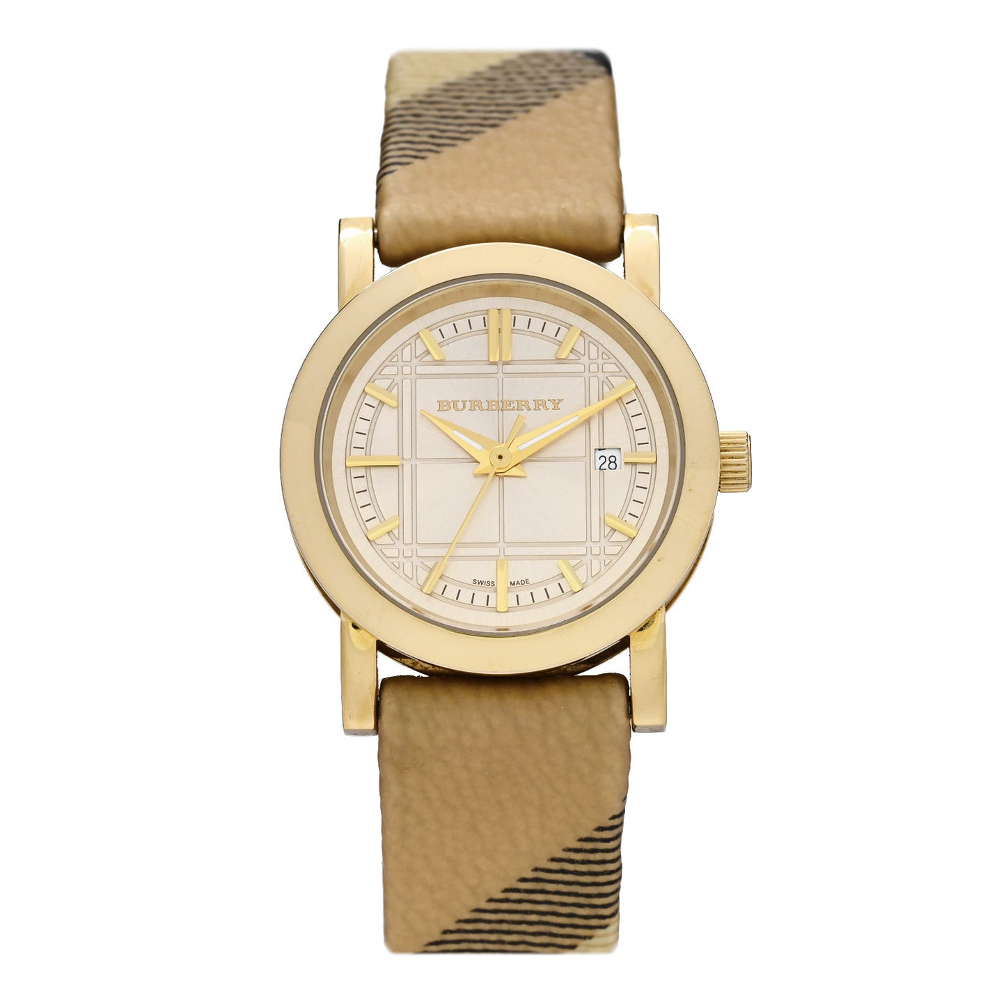 Stainless Steel Calfskin 28mm Nova Check Quartz Watch BU1399