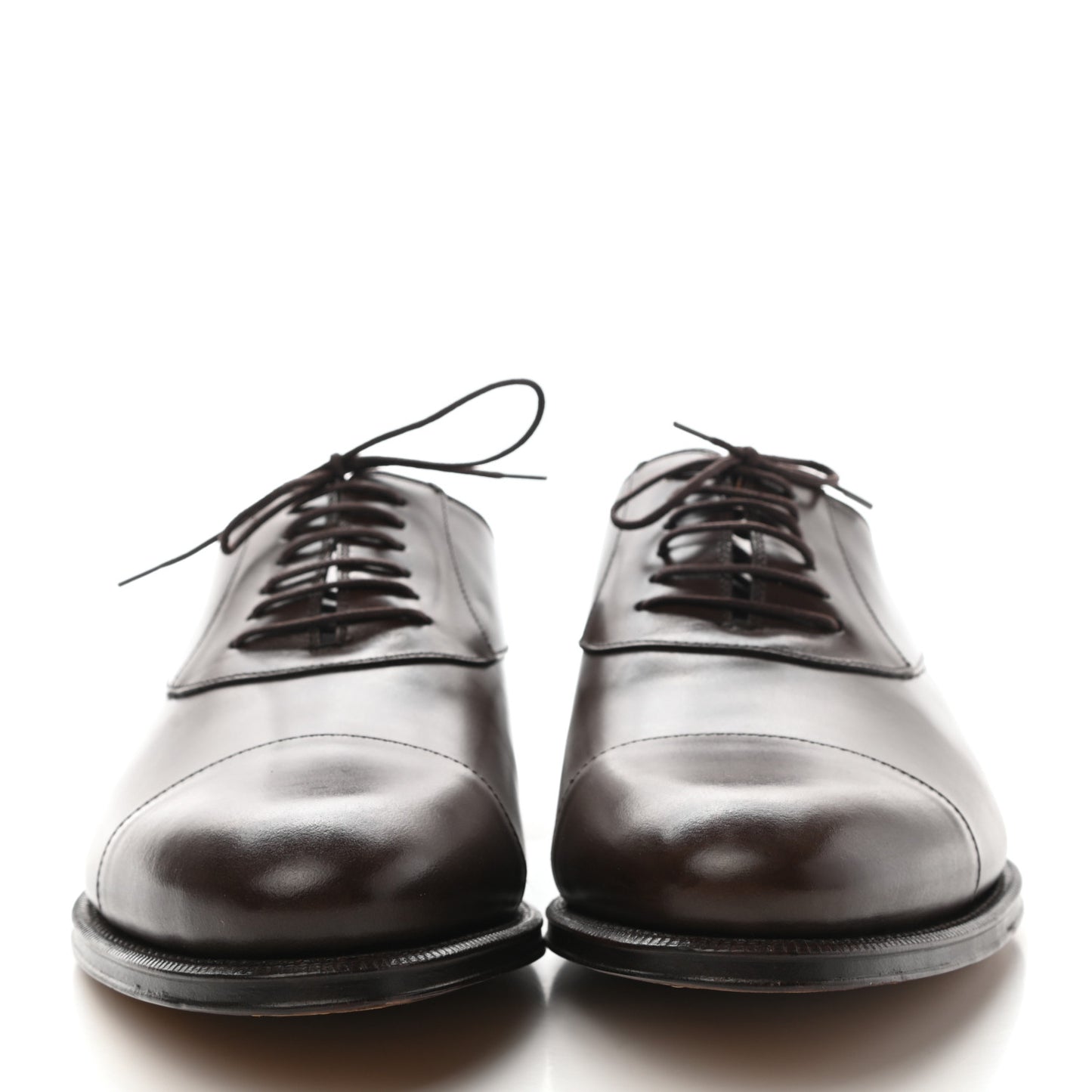 Calfskin Mens Captoe Oxford Loafers 9 Cocoa