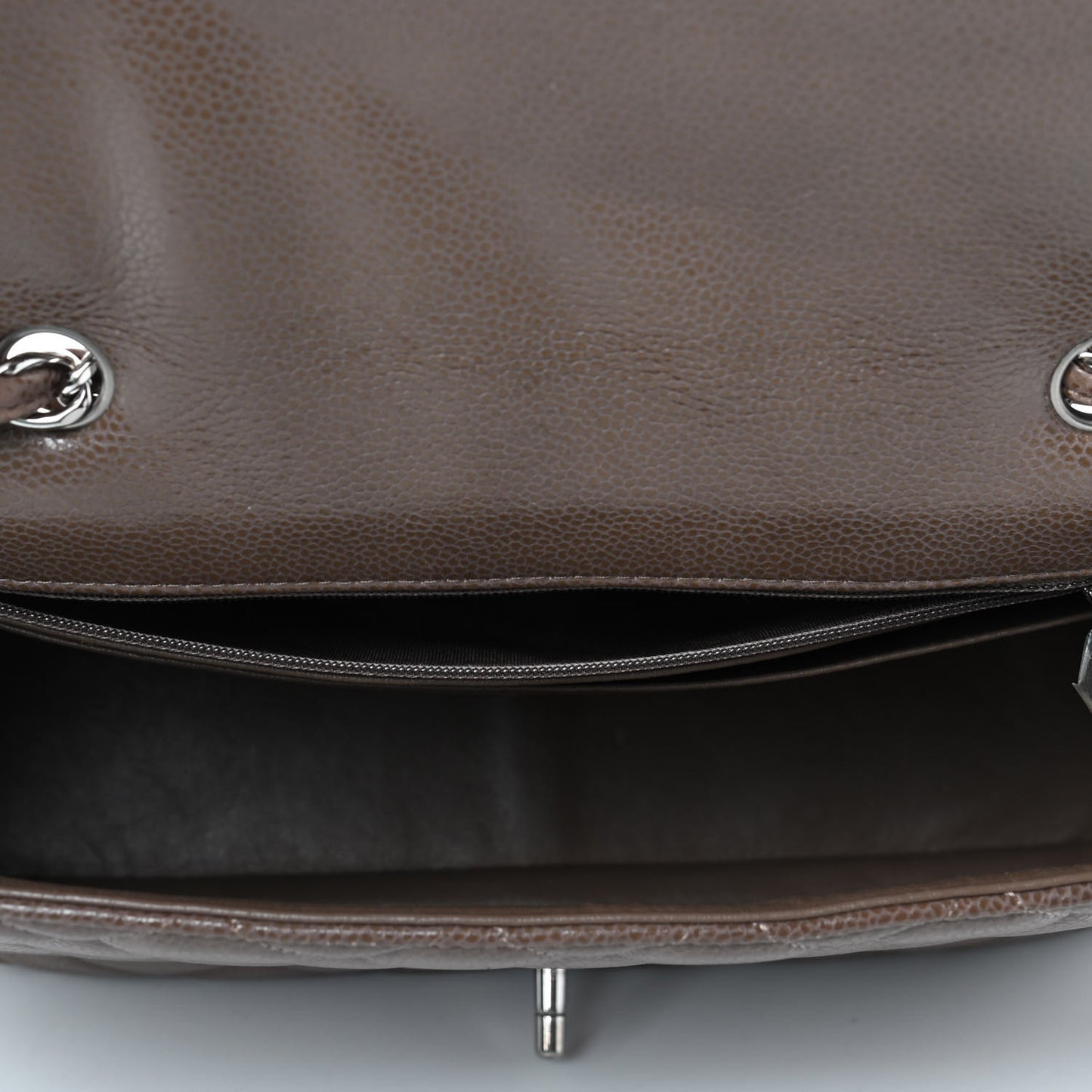 Caviar Quilted Jumbo Single Flap Brown