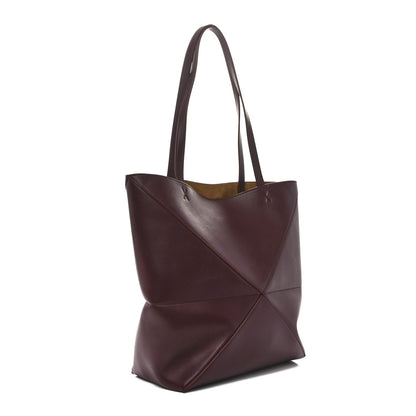 Loewe Shiny Calfskin Medium Puzzle Fold Tote Dark Burgundy 3 of 10