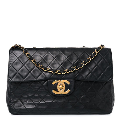 Chanel Lambskin Quilted XL Jumbo Single Flap Black 1 of 33
