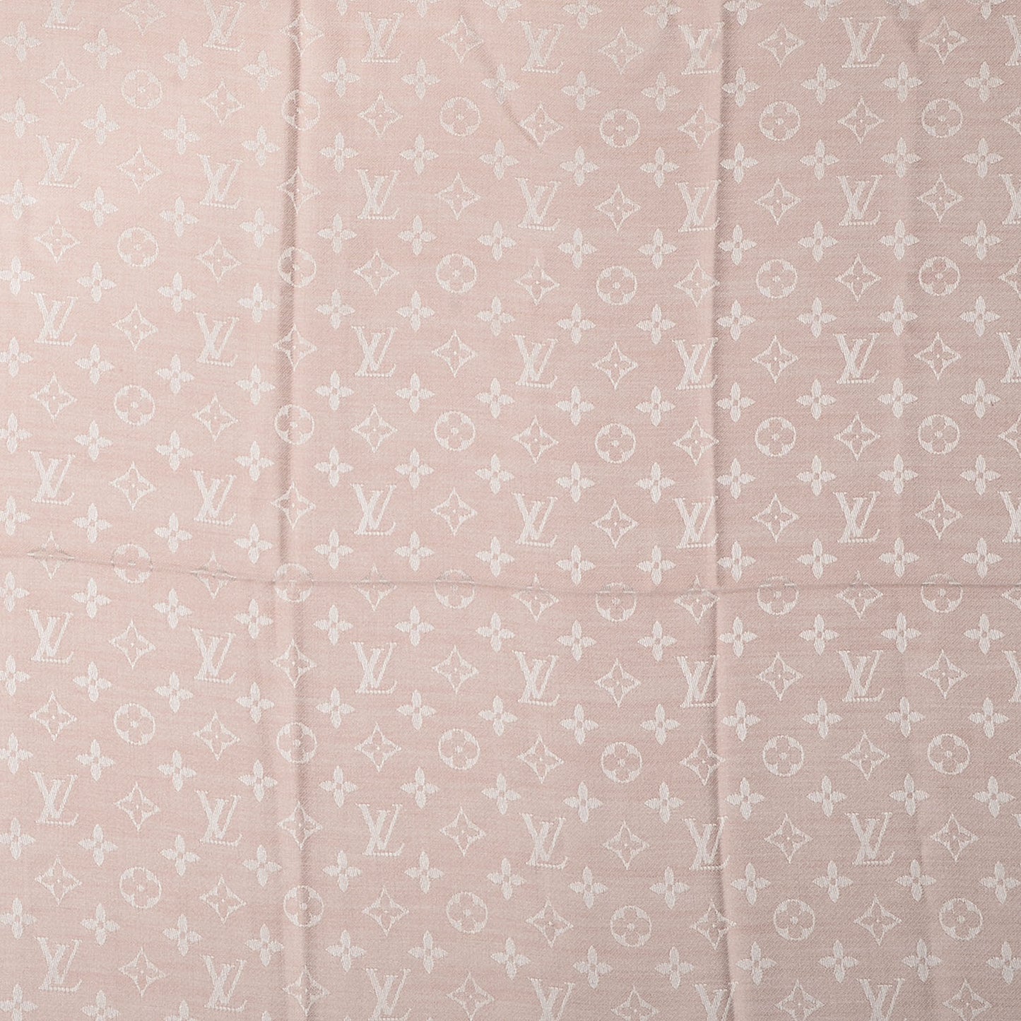 Silk Wool Monogram Denim Shawl Rose