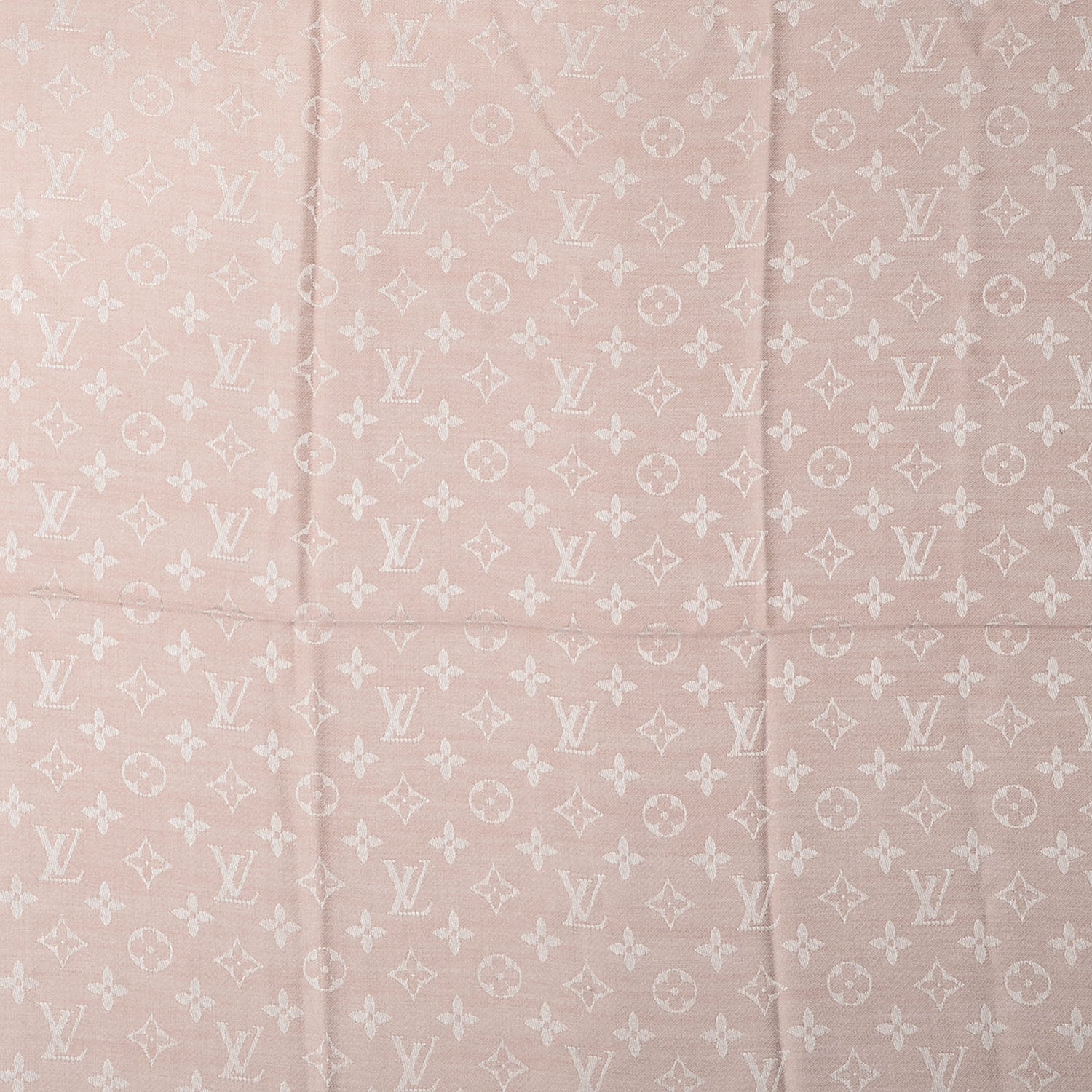 Louis Vuitton Silk Wool Monogram Denim Shawl Rose 1 of 5