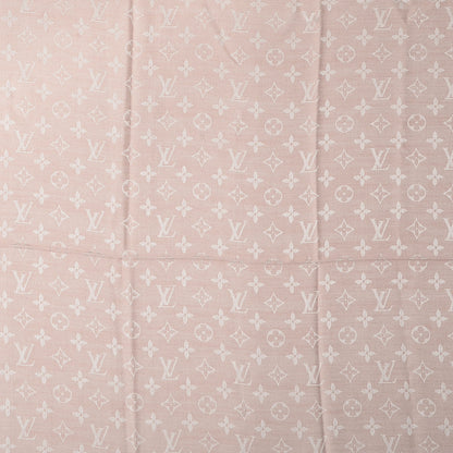 Louis Vuitton Silk Wool Monogram Denim Shawl Rose 1 of 5