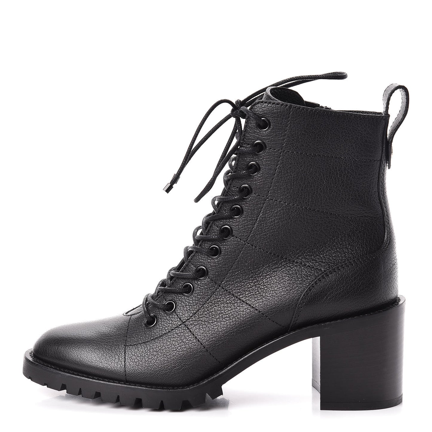 Grainy Calfskin Cruz 65 Ankle Booties 38.5 Black