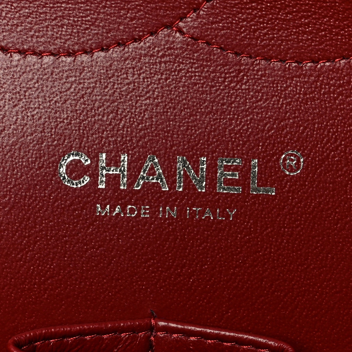 Patent Quilted Jumbo Double Flap Dark Red