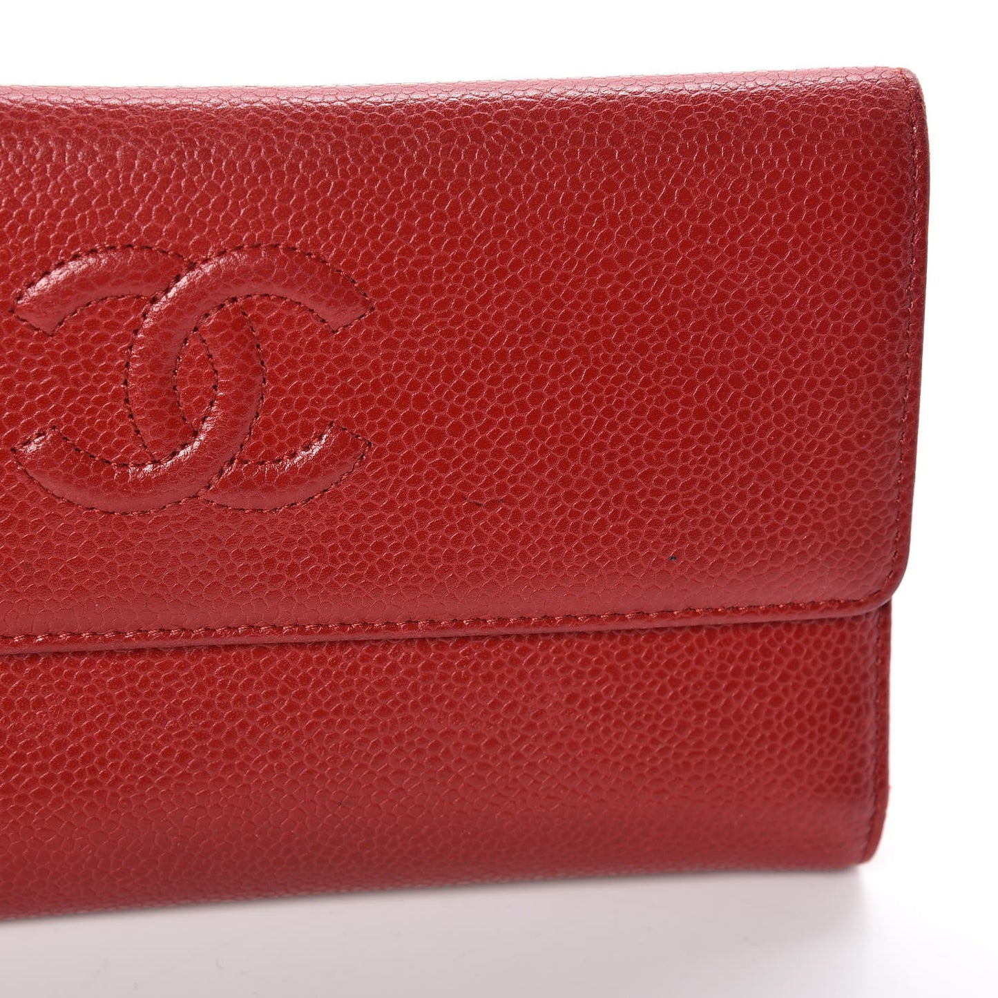 Caviar Timeless CC Large Flap Wallet Red