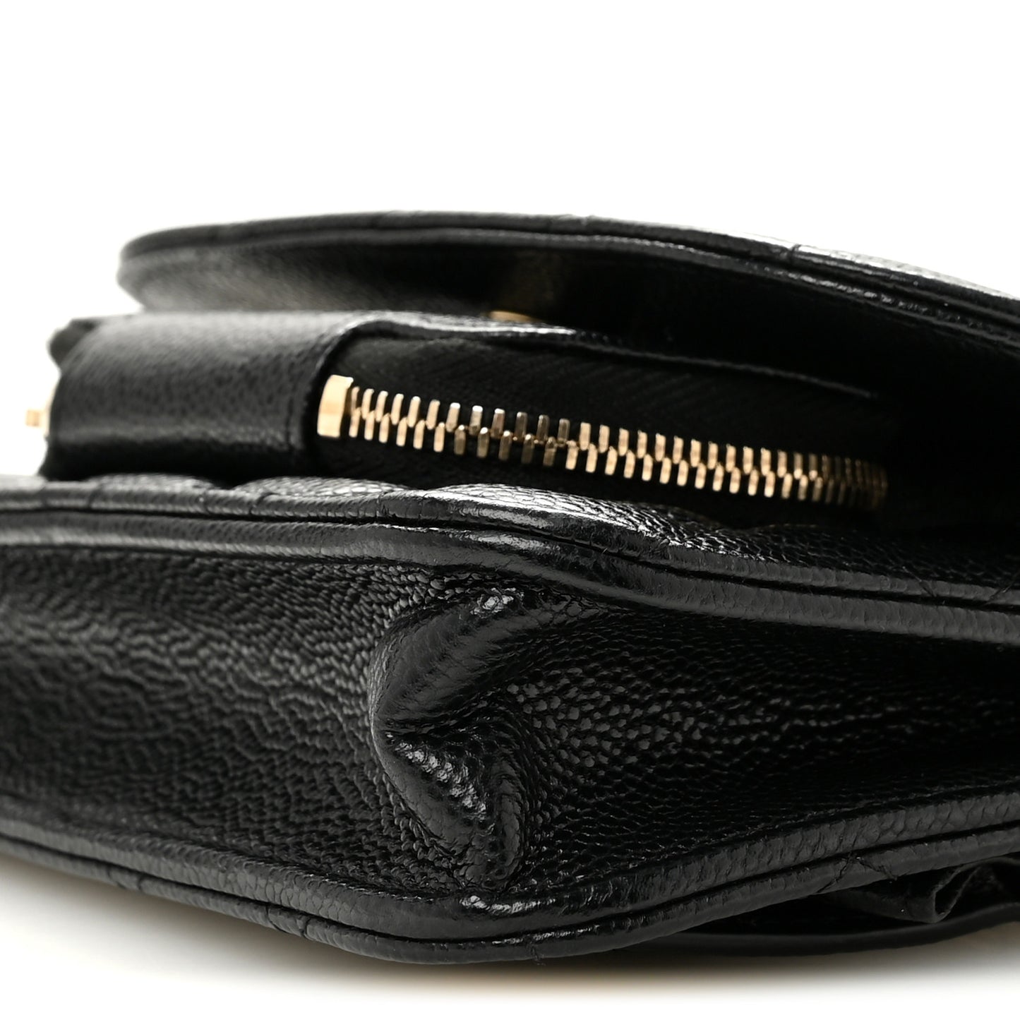 Caviar Quilted Business Affinity Clutch With Chain Black