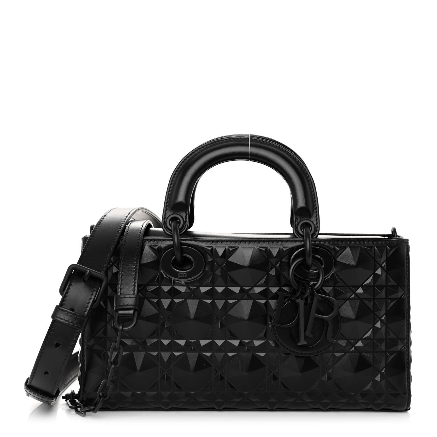 Christian Dior Calfskin Cannage Diamond Medium Lady D-Joy Black 1 of 9