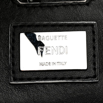Fendi Vitello Dolce Elite Monster Eyes Bi-Color Baguette Black Yellow 12 of 21