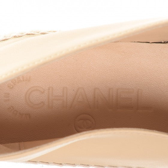 Chanel Lambskin Quilted CC Espadrilles 36 Beige 8 of 12