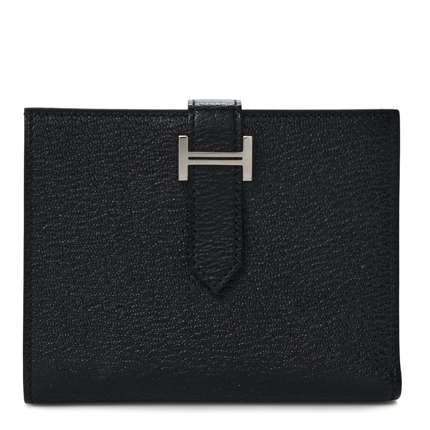 Hermes Chevre Mysore Bearn Compact Wallet Black 1 of 7