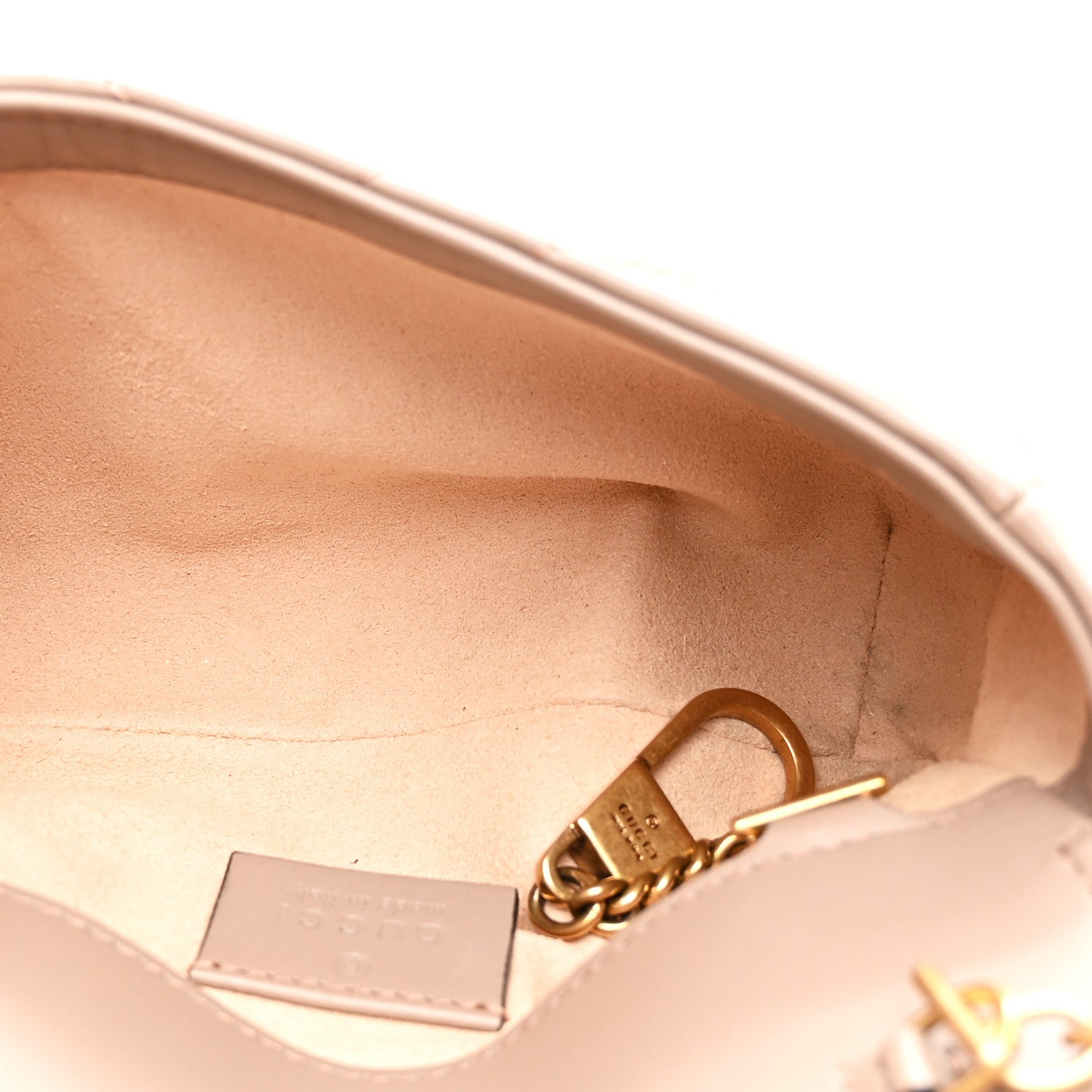 Gucci Calfskin Matelasse Super Mini GG Marmont Shoulder Bag Porcelain Rose 5 of 11