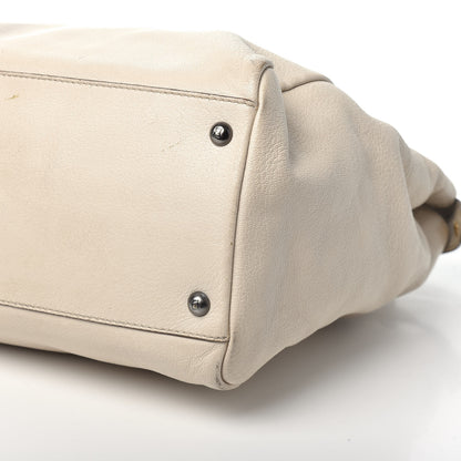Fendi Goatskin Zucca Large Peekaboo Iconic Satchel Latte Tobacco Moro 9 of 9