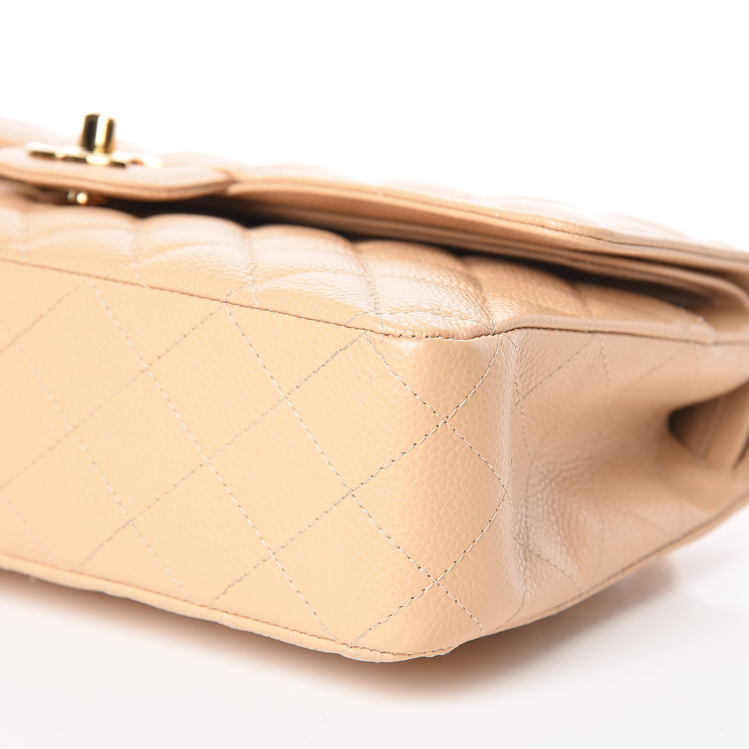 Chanel Caviar Quilted Medium Double Flap Beige Clair 6 of 9