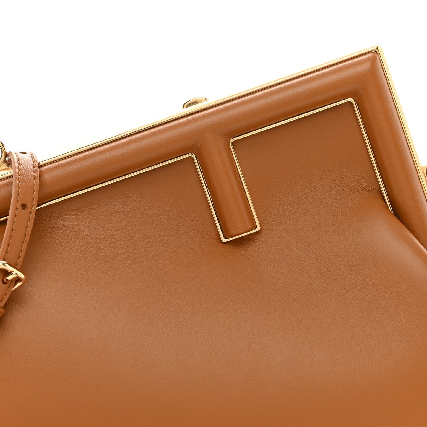 Shiny Nappa Small Fendi First Caramello