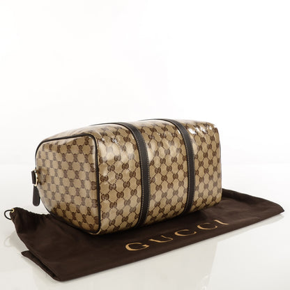Gucci Crystal Monogram Dollar Calfskin Medium Joy Boston Beige Ebony Testa di Moro 4 of 7