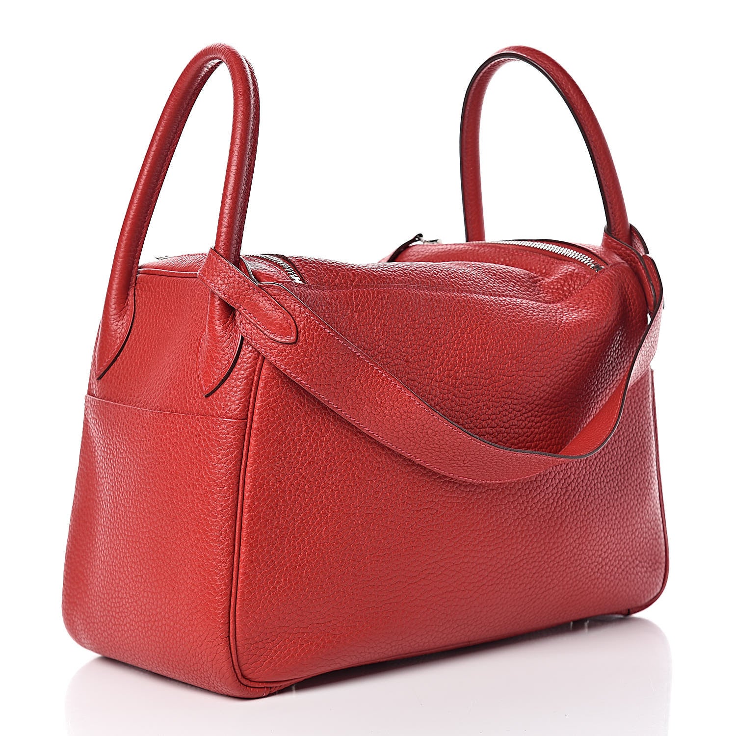 Hermes Taurillon Clemence Lindy 30 Rouge Casaque 3 of 12