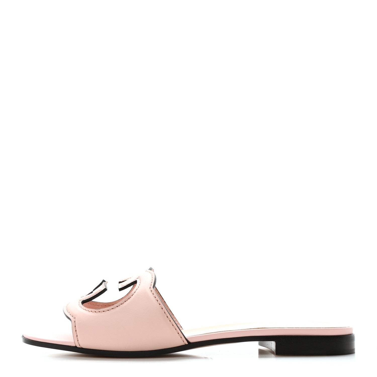Gucci Cosmos Softy Calfskin Interlocking G Cut Out Slide Sandals 37 Candy Cotton 1 of 9