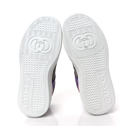 Gucci Calfskin GG Supreme Monogram Perforated Womens Platform 55mm Sneakers 38.5 Beige Ebony Sugar Pink Crop Shine Purple 6 of 8